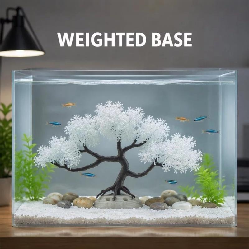 [Artificial White Bonsai Tree  - Betta Fish Tank ulasan dan harga