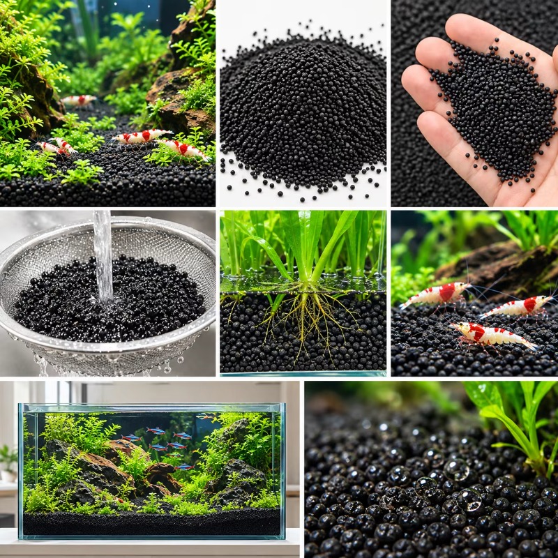 Black Aquarium Substrate Soil  - Fish Tank Gravel ulasan dan harga